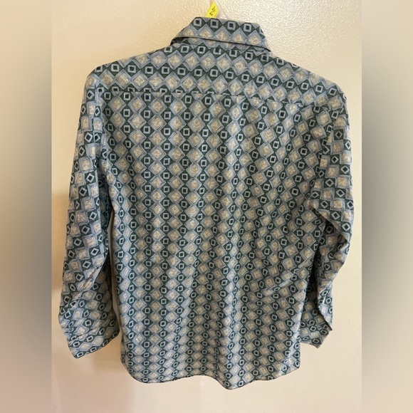 Club Room  Marco Polo .Dress Shirt Mens Medium 15-15 1/2 Beige & Green - Picture 3 of 16